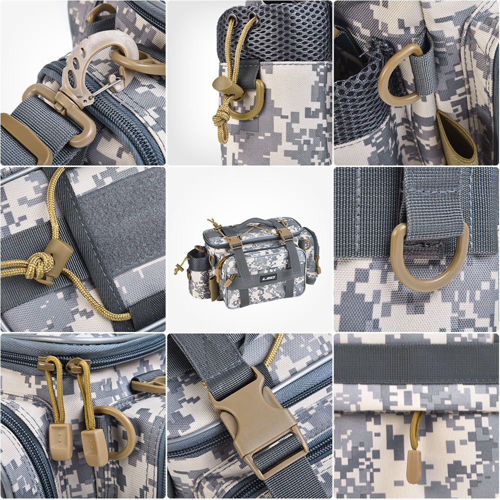 27852 LEO/ Leou [Black Multi-functional LUER Bag] LUER Fishing tackle Crossbody Bag Camera Bag for Outdoor use pic 15