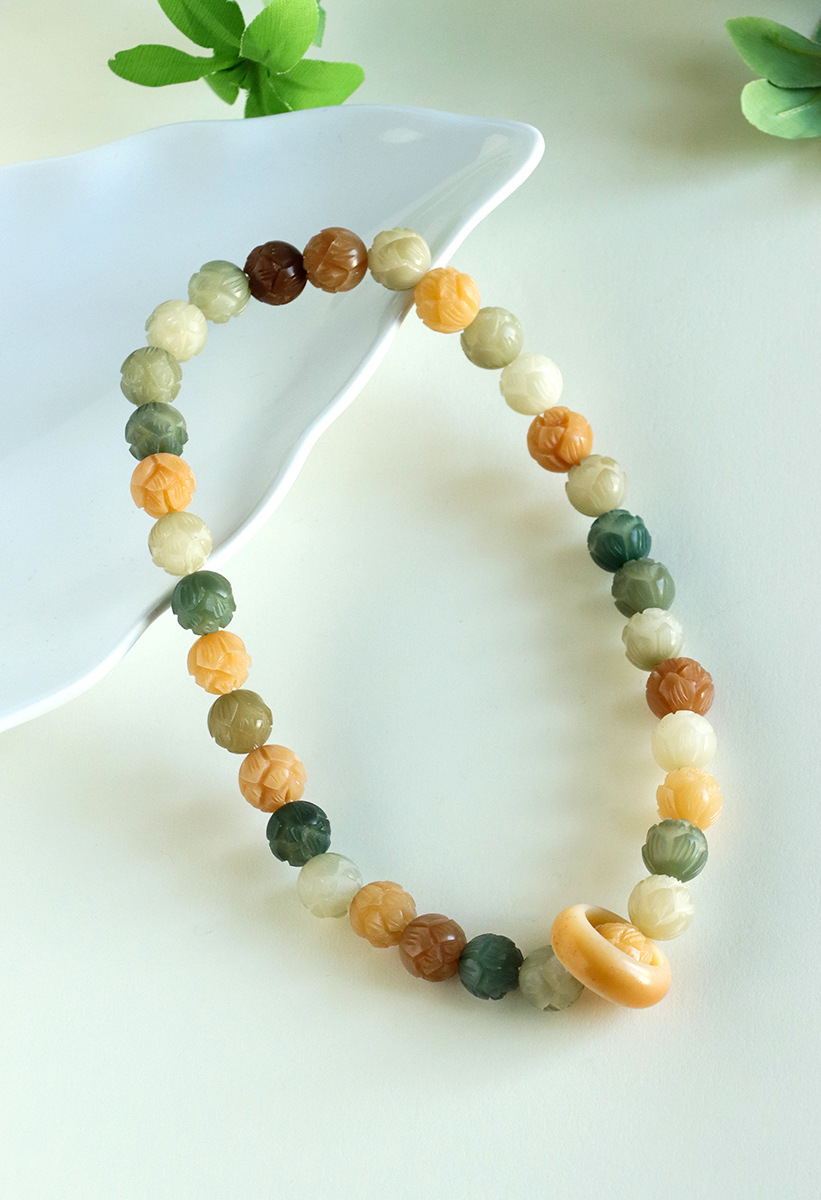 国潮手持菩提莲花串珠双圈手链男女款国风文玩佛珠流苏手串手饰批发详情44