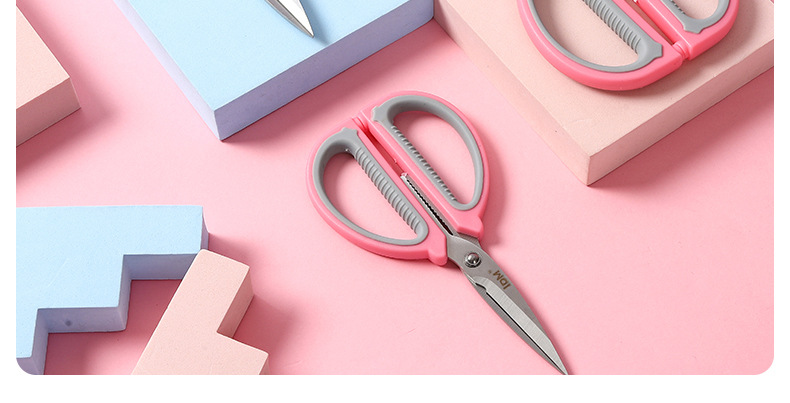 Lidemei convenient air cushion comfortable office scissors, color multi-functional stainless steel scissors, large and small sizes, straight head flat scissors pic 14