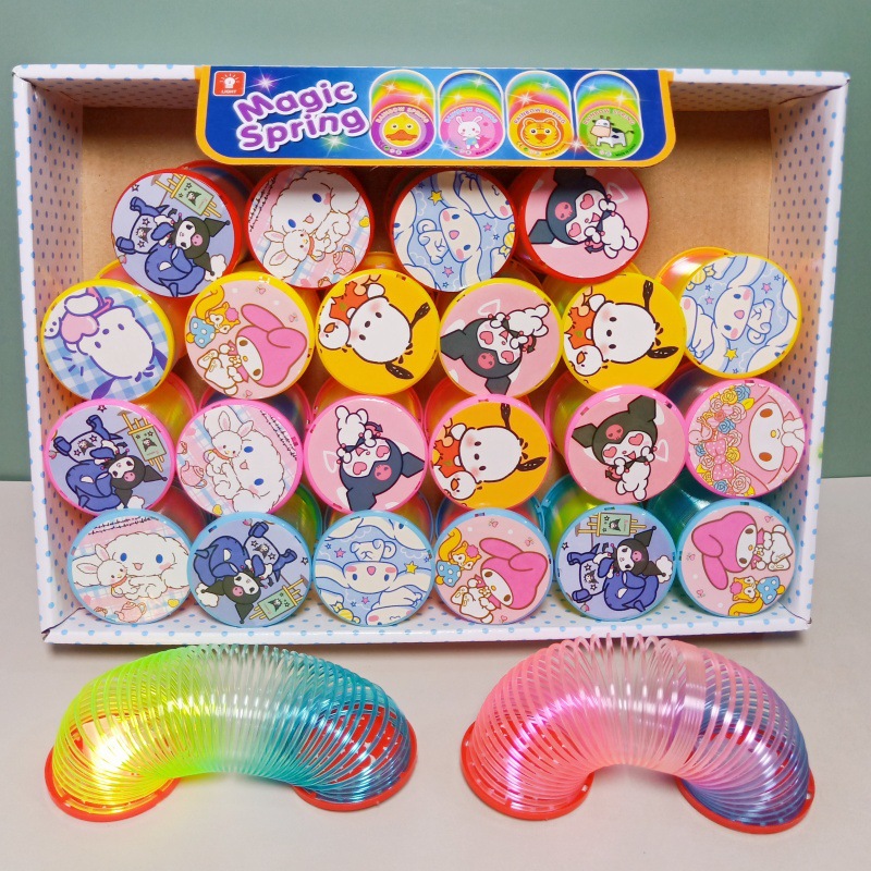 外贸迷你三丽鸥多彩弹簧圈带灯七彩圈库洛米美乐蒂呼啦圈益智玩具详情8