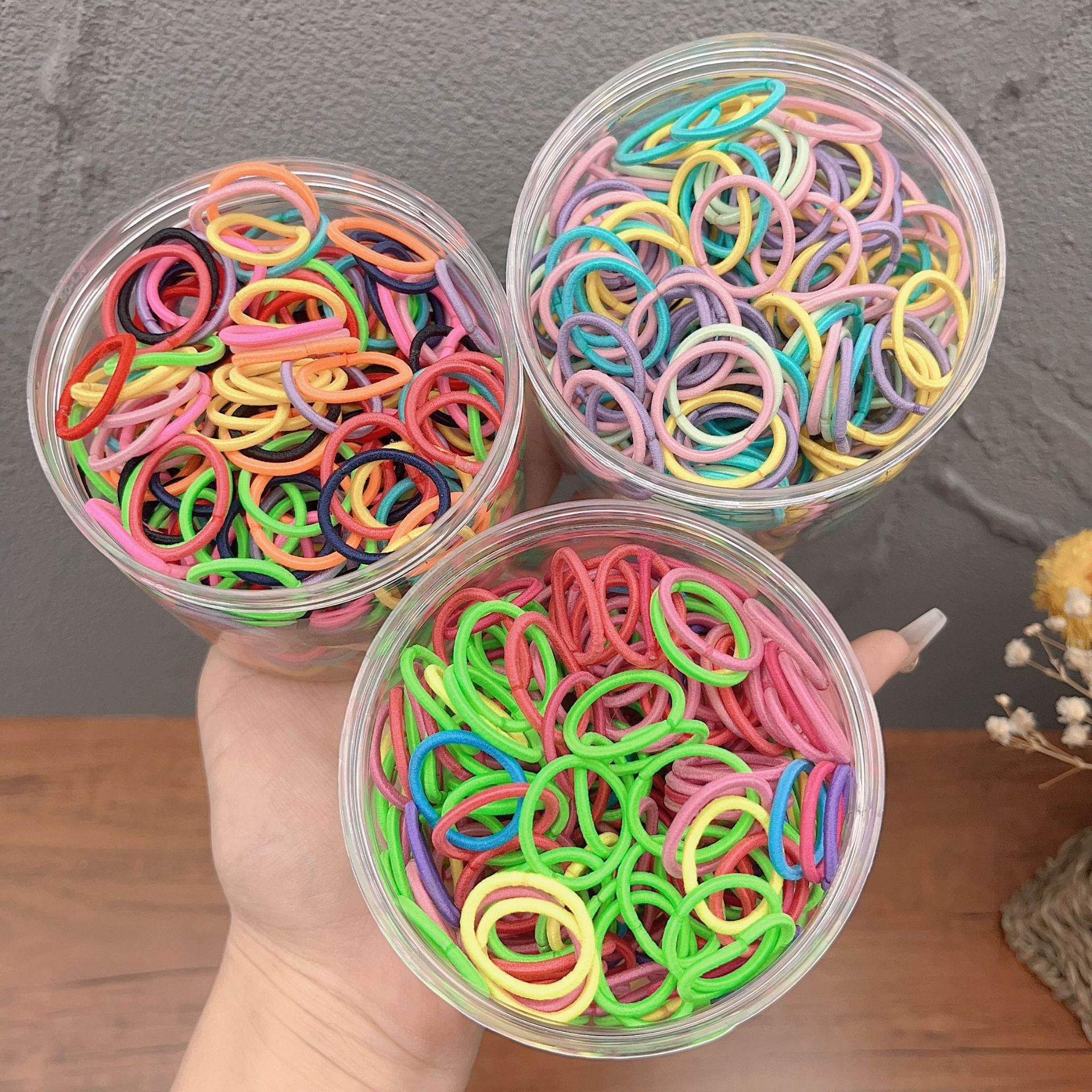 不伤发 儿童 皮筋弹性好发圈拇指扎头发女童头绳女黑色儿童橡皮筋详情15