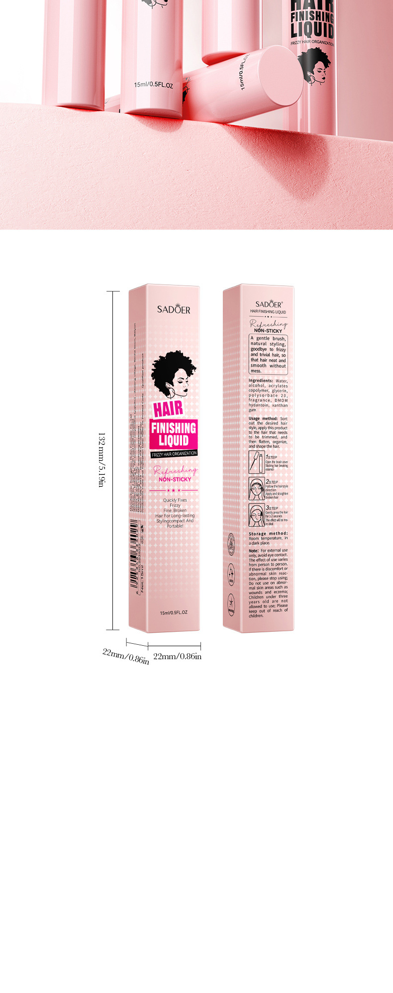 SADOER Hair Styling and disheveled hair Styling Liquid in full English, cross-border export wholesale, exclusively for export pic 24