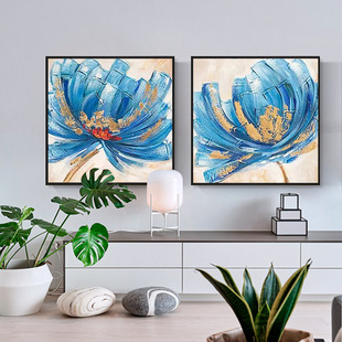 客厅现代简约装饰画酒店大尺寸手绘油画沙发背景墙抽象轻奢挂画详情9