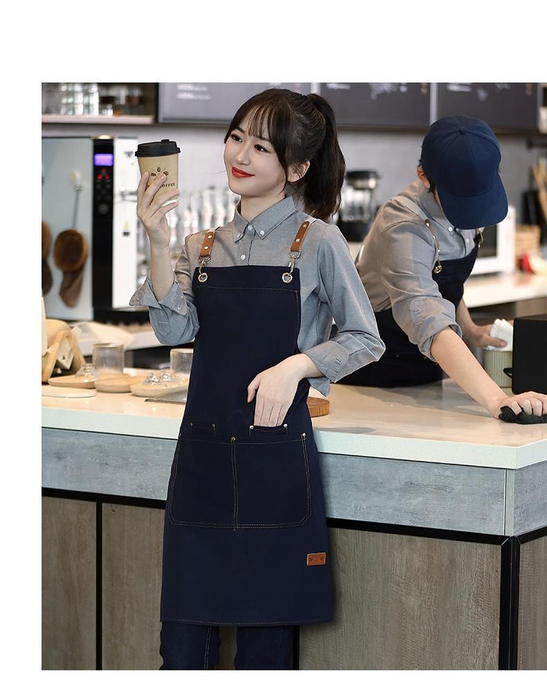 The new waterproof canvas apron, a modern and simple work uniform apron, can be printed with logos. The apron is available for wholesale and consignment pic 10