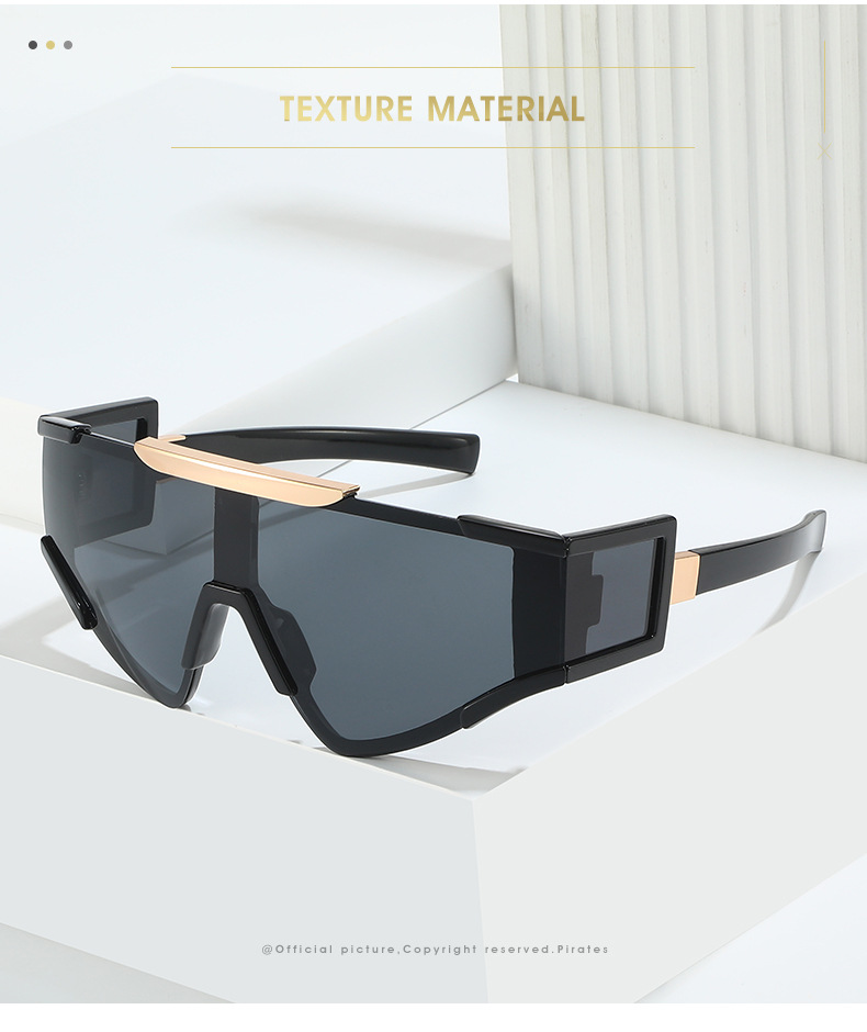 2023新品巴尔家个性骑行运动太阳镜  跨境一体多镜片三角时尚墨镜详情2