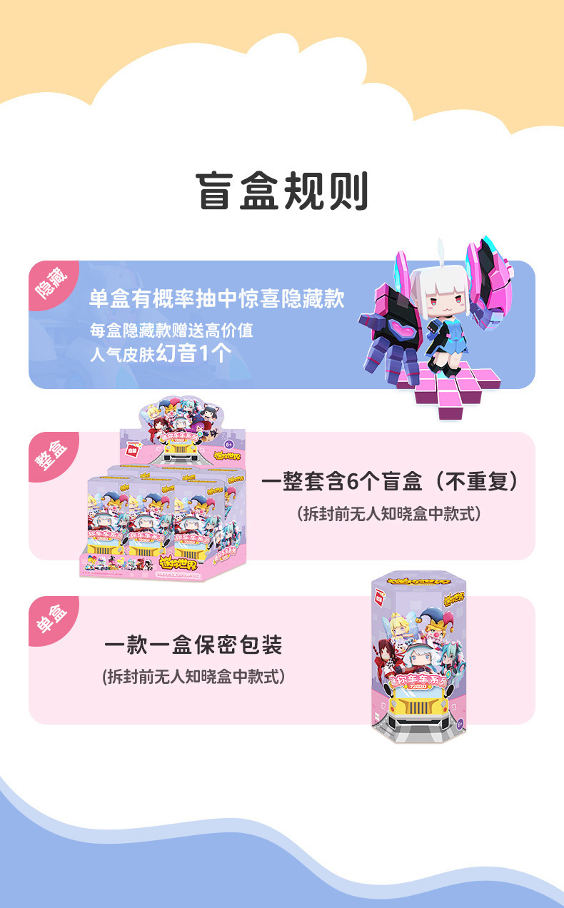 正品授权启蒙积木迷你世界迷你车车男女孩盲盒手办乐高式拼装积木摆玩具送生日礼详情6