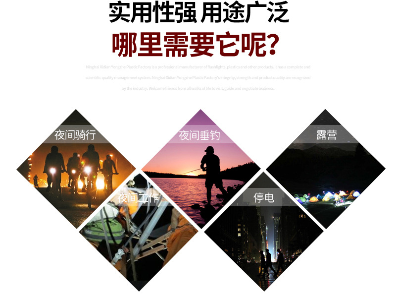 LED outdoor portable work light, searchlight, solar cob camping light, built-in USB charging searchlight pic 4