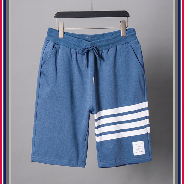 TB teñido teñido cuatro barras rayas moda hombre verano moda pantalones de algodón moda marca pantalones medios pantalones deportivos pantalones casuales hombres pic 40