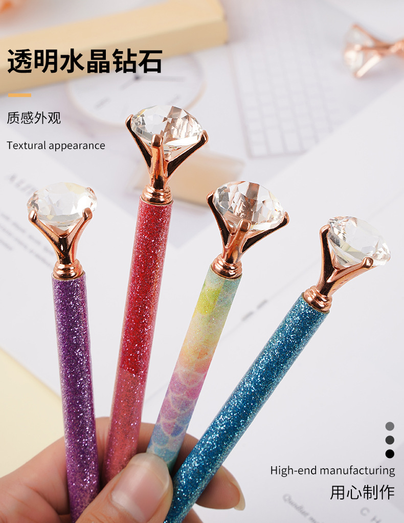 Wholesale diamond ballpoint pens, gold powder covered ballpoint pens, large diamond pens and fashionable gift pens from the manufacturer pic 6
