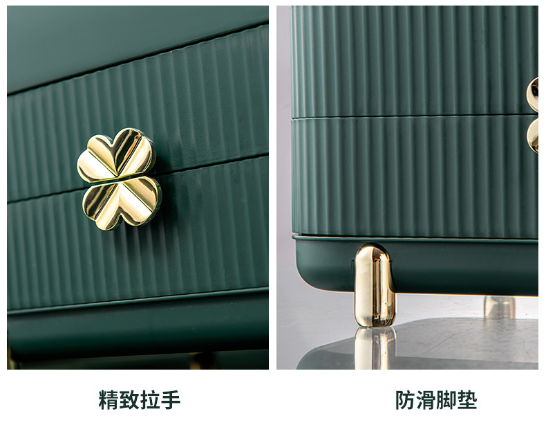 直播网红多功能透明化妆梳妆盒手提抽屉分隔收纳盒家护肤品收纳盒详情14