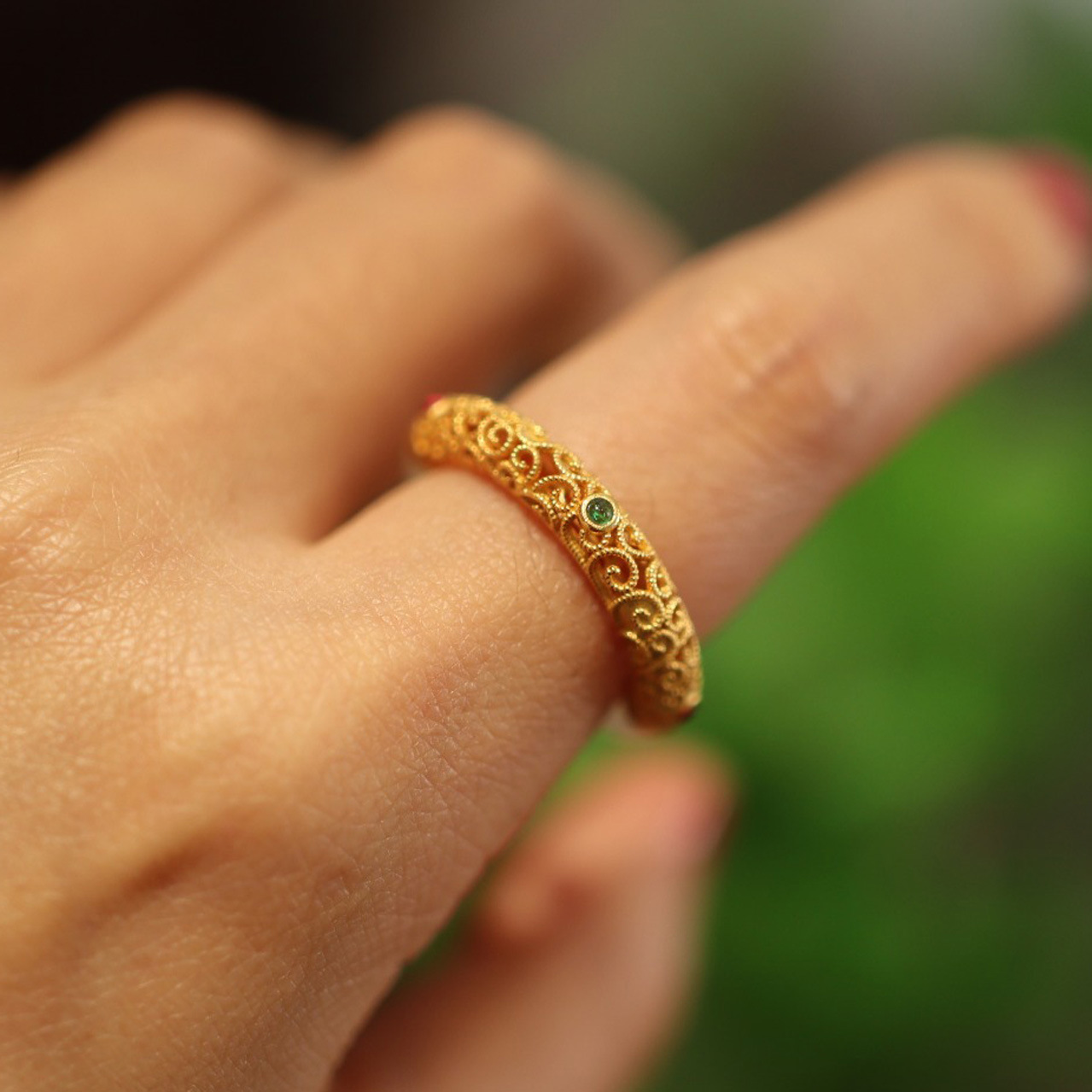 Natural jade A-grade carved ring for men and women, 925 silver thread inlaid with ancient method hollowed-out ring, retro court style pic 23