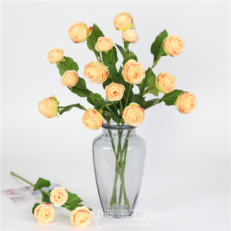 Simulated 3-head small lotus flowers for living room and bedroom decoration, artificial flowers, home decoration ornaments, simulated flower bouquets pic 19