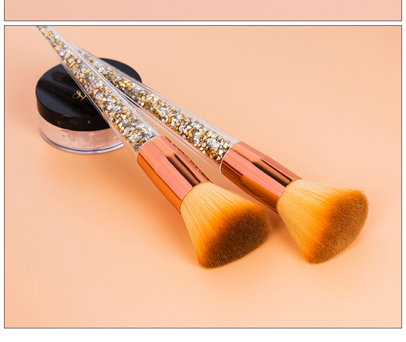 Fine flash acrylic brush handle, single makeup brush, diamond loose powder brush, blush brush, portable and portable beauty tools in stock pic 11