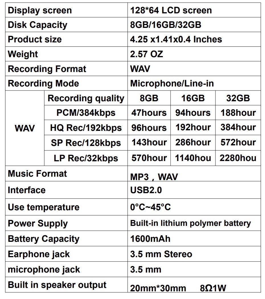 The 32G digital voice recorder supports MP3 players, meetings, classrooms, interviews, cross-border e-commerce and business pic 1