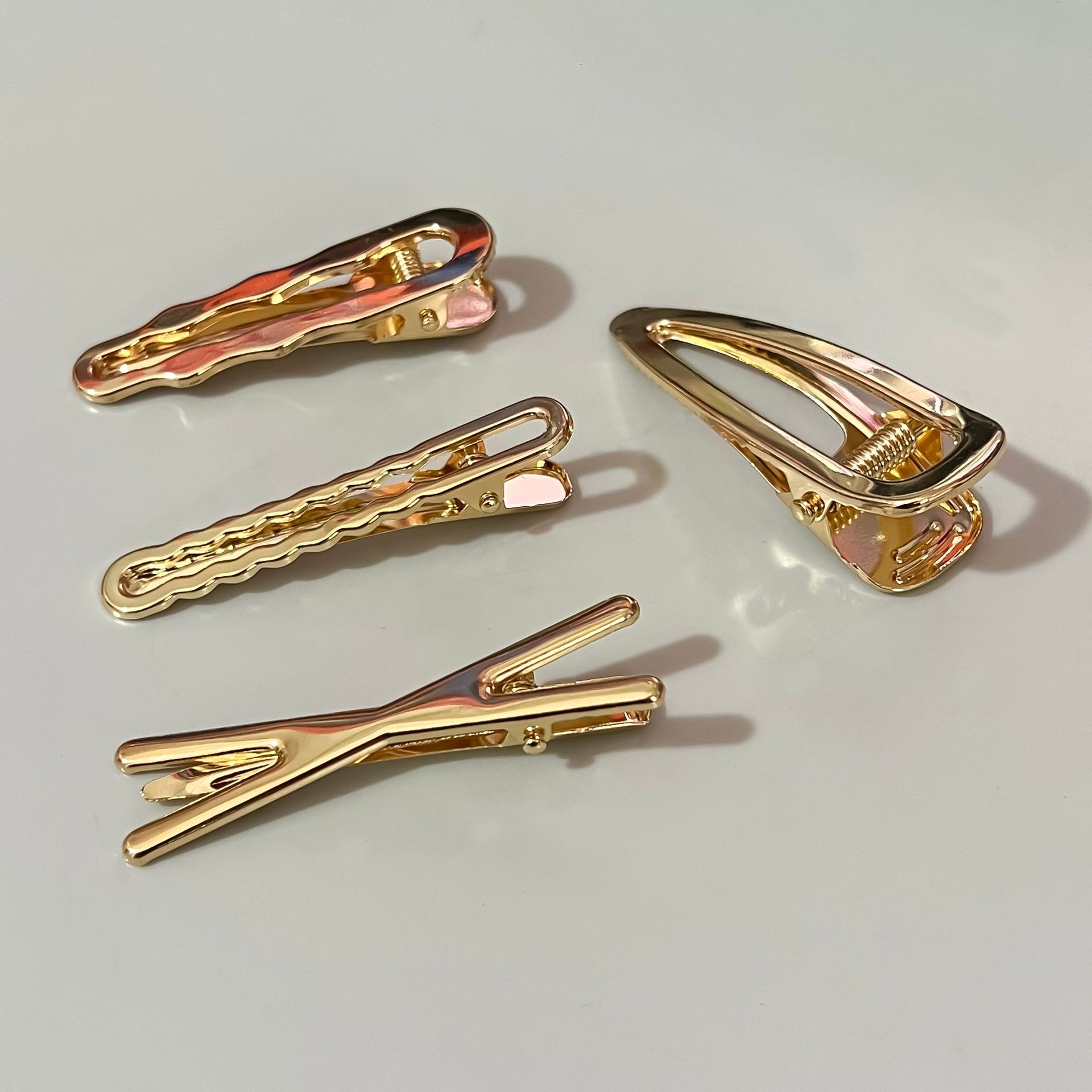 DIY multi-style irregular-shaped hair clips, color-preserving golden duckbill clips, bangs, broken hair, side hair accessories and accessories pic 11