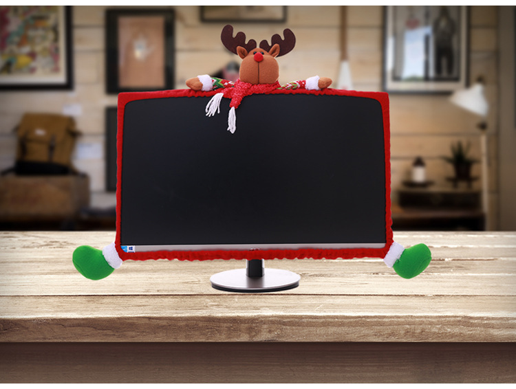 外贸爆款圣诞节装饰用品 立体卡通电脑套 无纺布电脑装扮详情5