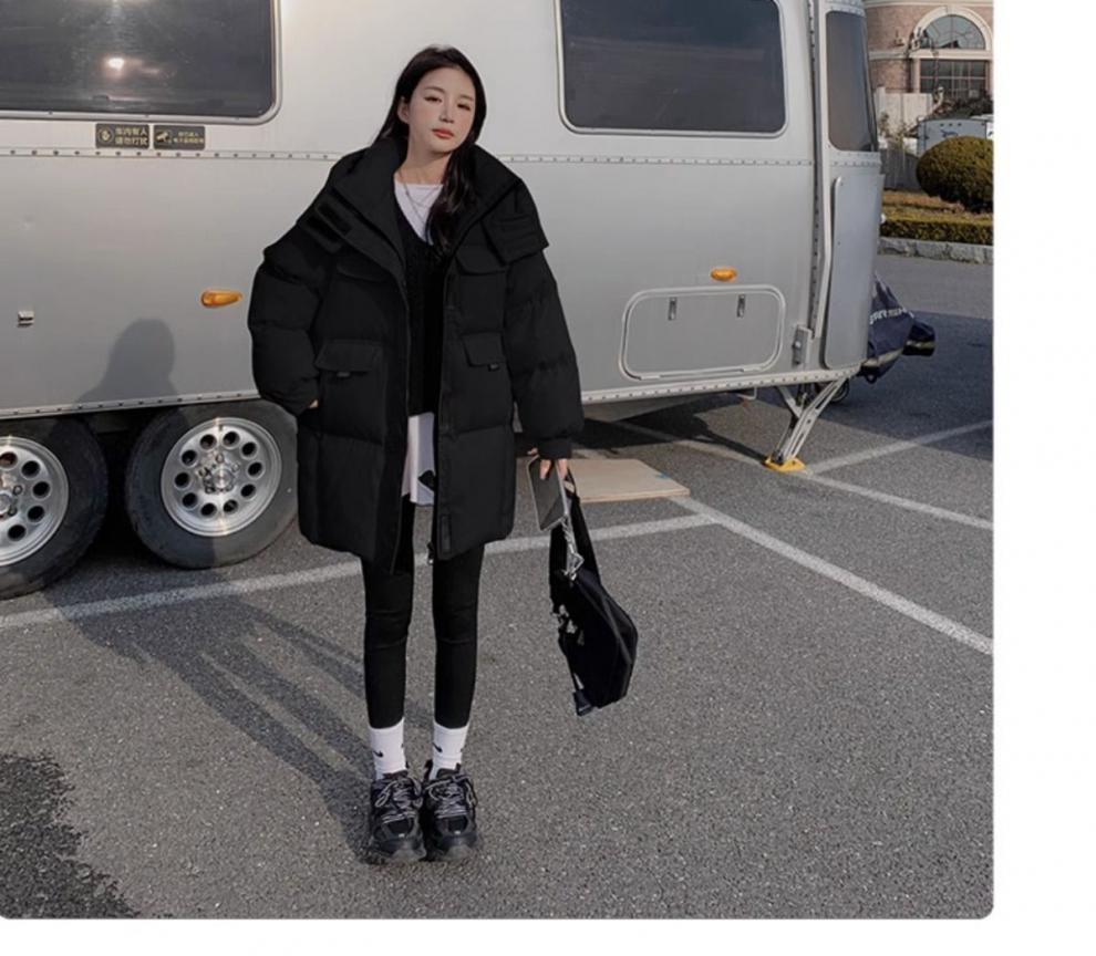 Bestseller hooded wine red down cotton-padded jacket for women, 2023 winter new thickened bread jacket, cotton-padded jacket, mid-length style pic 46