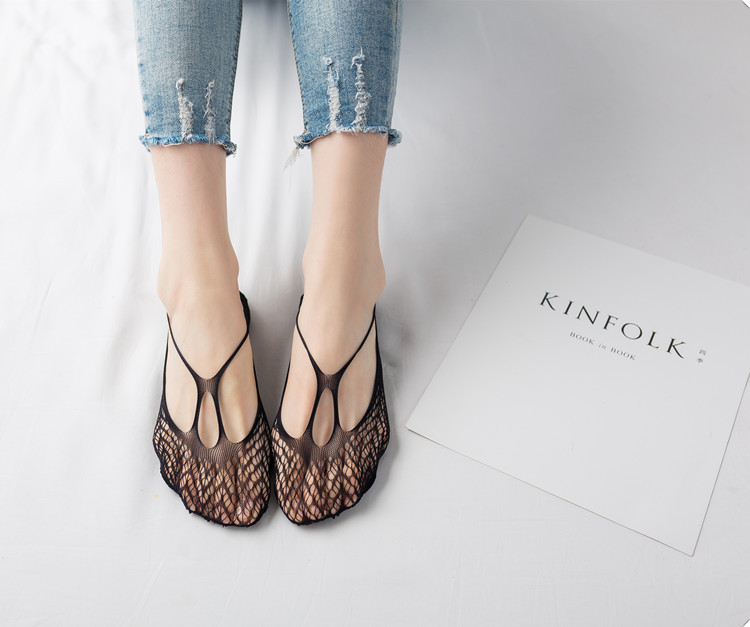 Primavera verano mesh invisible calcetines mujeres terciopelo cruzado calcetines respirables poco profundos slim calcetines fabricantes al por mayor pic 21