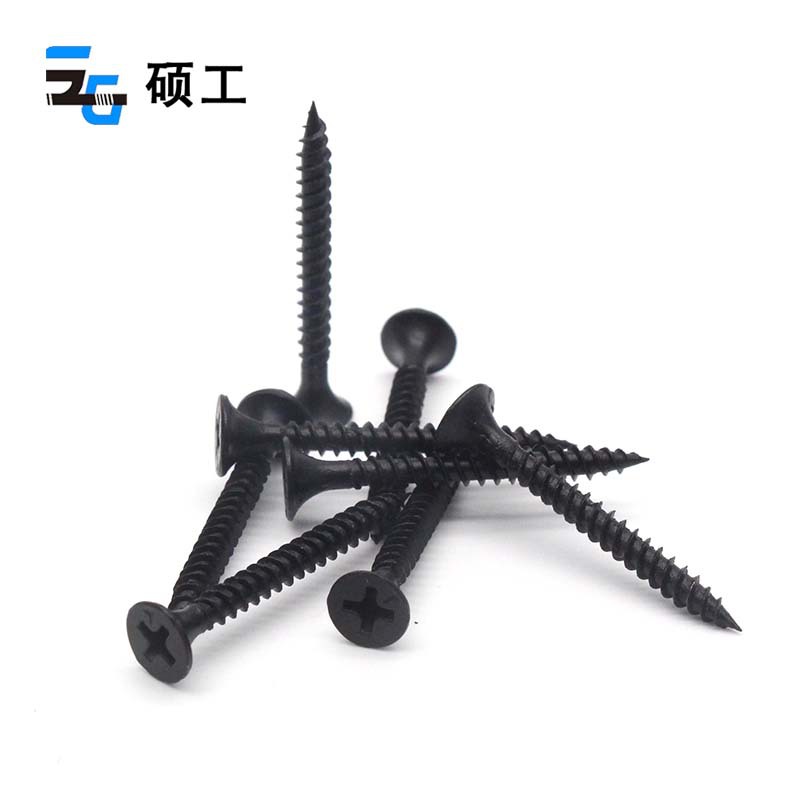 Factory wholesale high-strength dry-wall nails, countersunk cross-groove self-tapping gypsum board screws, woodworking screws, black quick screws pic 3