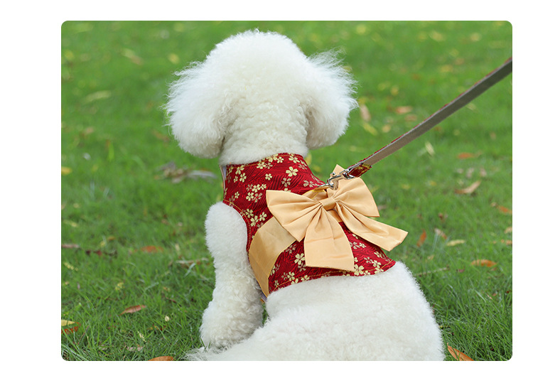 Pet supplies, pet supplies, pet chest and back strap manufacturer wholesale Japanese bow dog leash, vest dog chest and back strap, dog leash pic 10