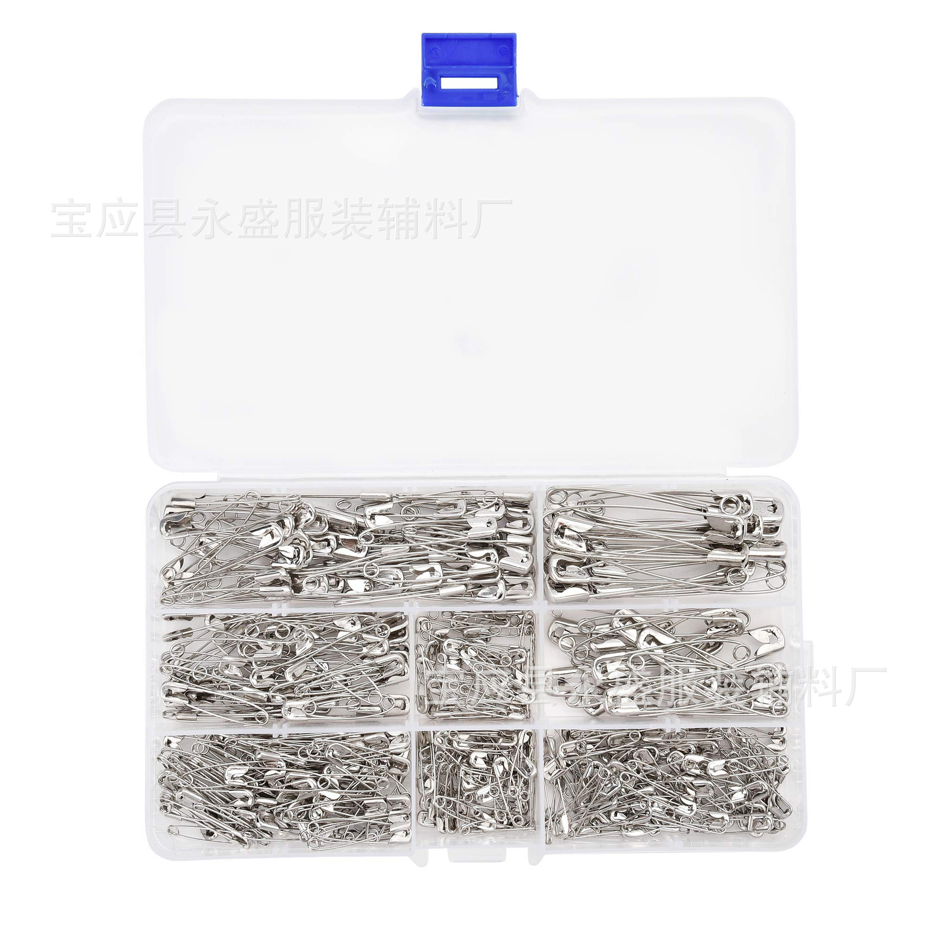 亚马逊460枚盒装银色镀镍安全别针套装家用固定衣物别针批发详情3