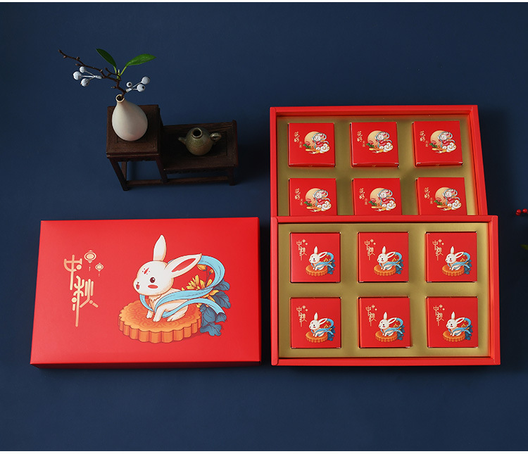 Mid-Autumn Festival mooncake packaging boxes, gift boxes, hand-held paper bags, gift bags, mooncake boxes, pull-out boxes, mooncake gift boxes pic 2