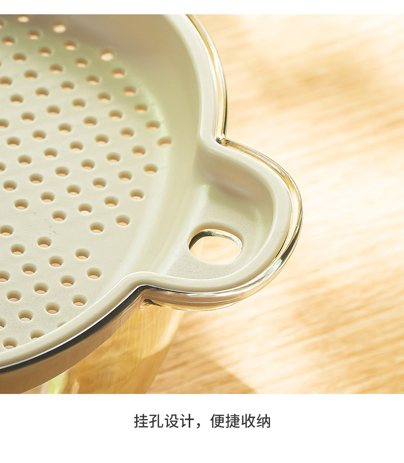 Nachuan Light Luxury covered draining basket kitchen household sink, fruit and vegetable filtering basket, fruit washing PP storage box pic 19