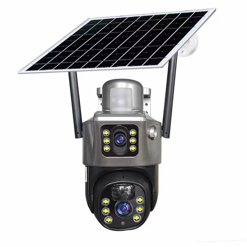 V380 solarcctv camera for home mobile phone remote dual-lens outdoor 4g solar monitoring pic 23