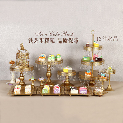 欧式蛋糕架婚庆甜点糕点蛋糕托盘婚礼甜品台摆件摆件点心架13件套详情14