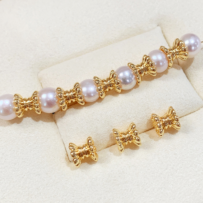 Fanchuxi 14k copper gold-plated double-sided flower tray beads 6.5*6mm loose beads bracelet necklace sweater chain diy accessories pic 7