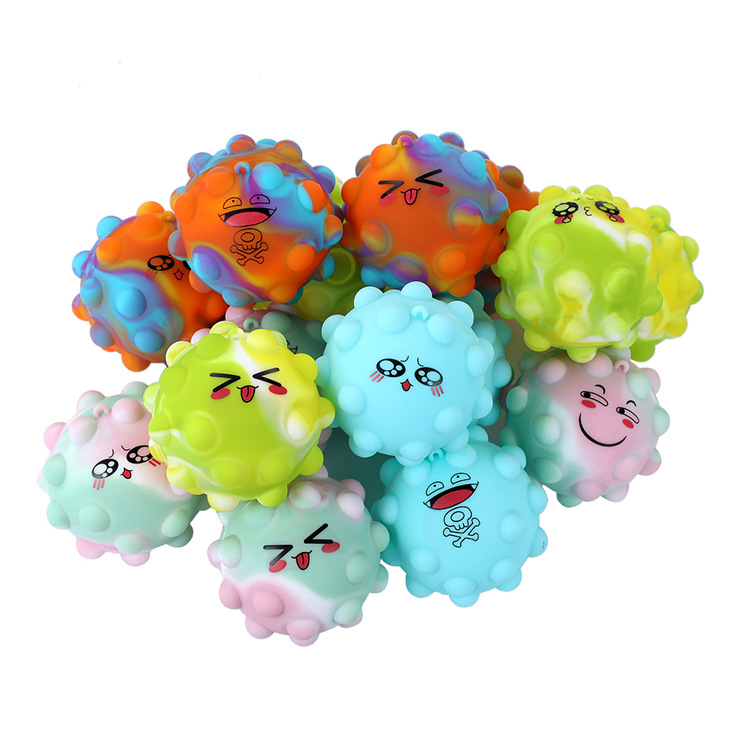 Cross-border best-selling silicone Pioneer balls, 3d finger press release and stress relief bubble balls, optional expression stress relief balls pic 6