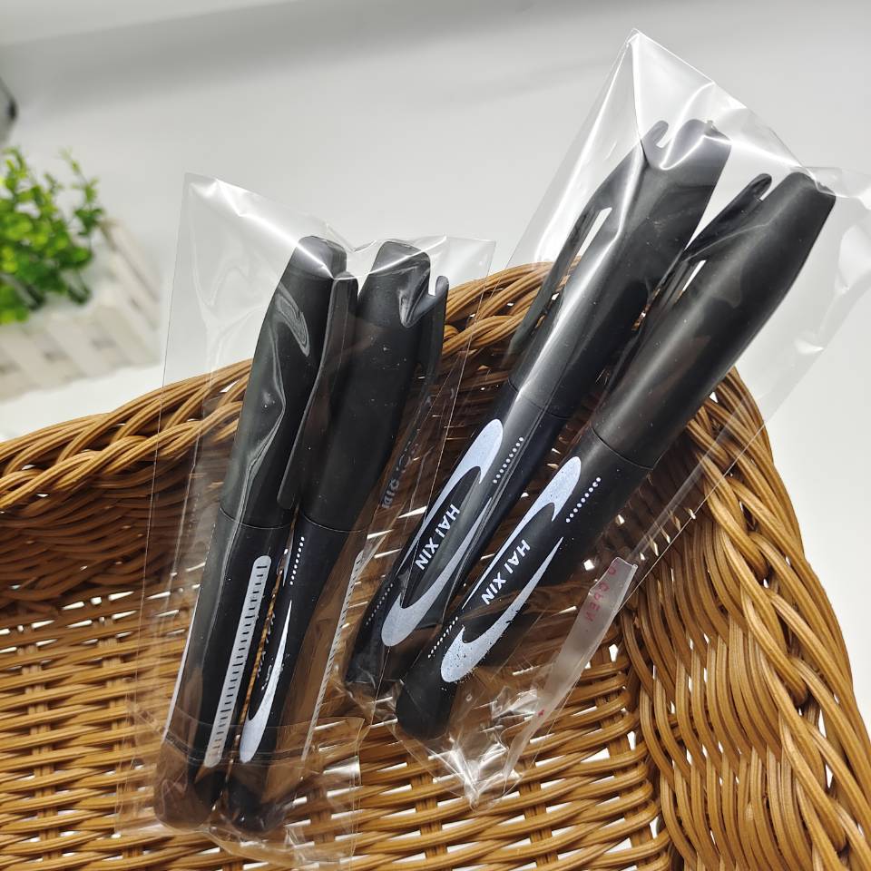 2 large-head marker pens in a bag, black ink-filled large-head pens, blue and red oil-based express logistics marker pens pic 4