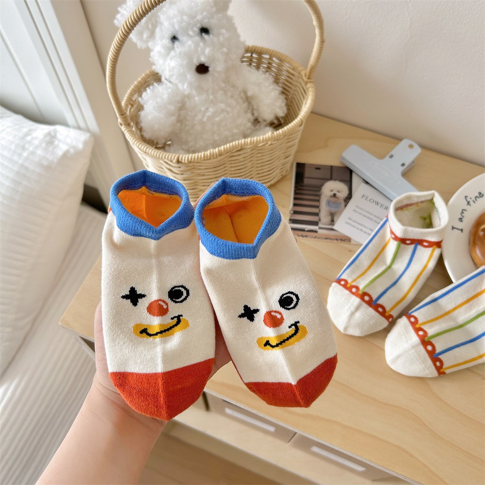 Quirky clown boat socks for women spring and summer, thin, low-top, shallow-mouth short socks, cotton boneless socks, wholesale of Zhuji socks pic 6