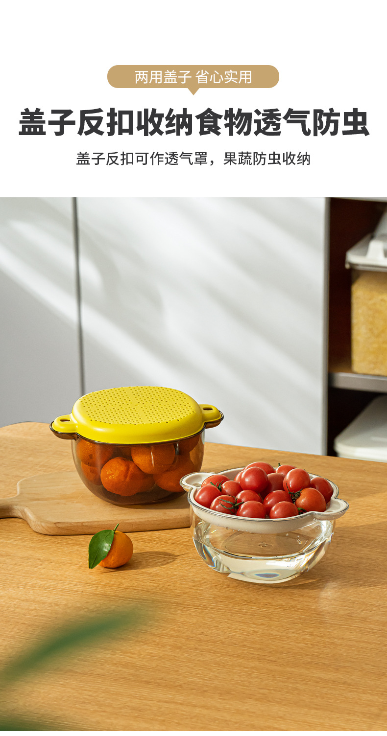Nachuan Light Luxury covered draining basket kitchen household sink, fruit and vegetable filtering basket, fruit washing PP storage box pic 7