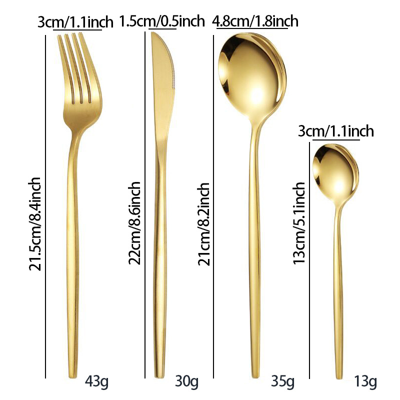 跨境热销不锈钢刀叉勺套装40件套餐具套装礼盒装西餐家用牛排刀叉详情3