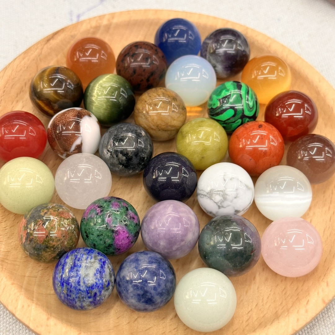 批发天然石水晶玛瑙20mm圆球无孔diy珠石头圆珠珠子珠宝配饰配件详情1