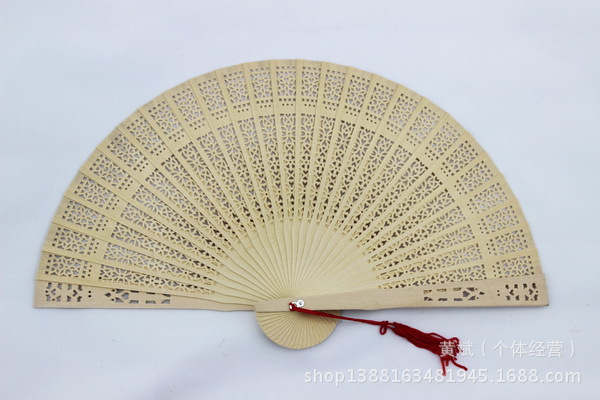 8寸全冲香木扇批发中国特色礼品扇仿檀木扇折扇外贸出口扇详情2