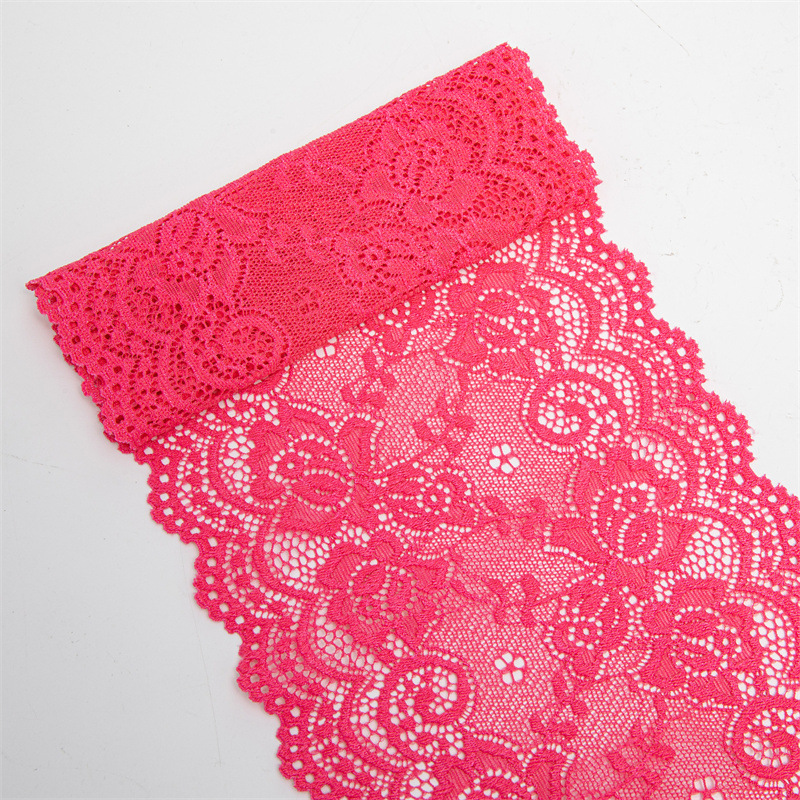 In stock: 15 cm colored stretch lace trim, colored lace nylon trim, soft underwear trim pic 10