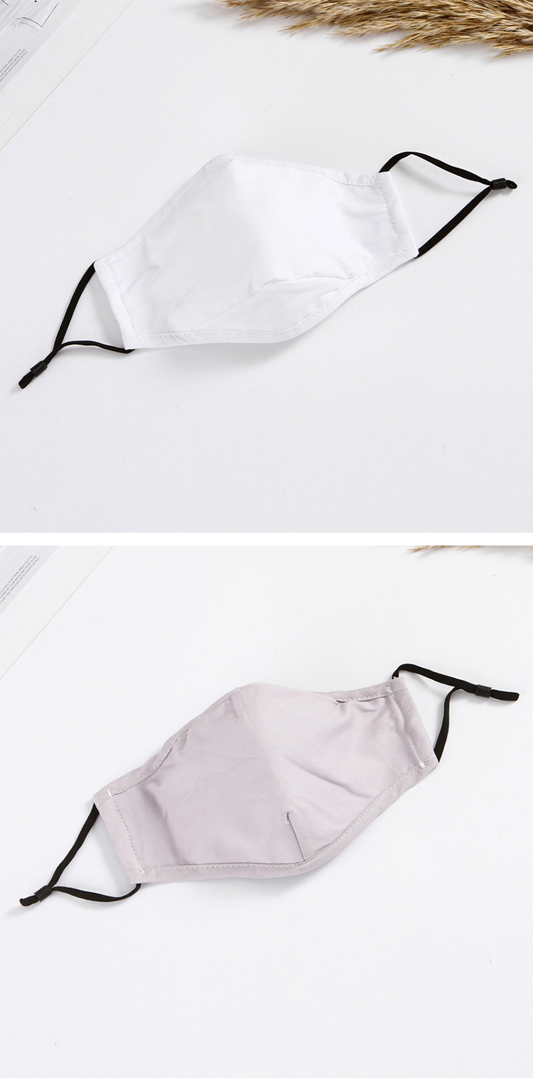 Sun-protective, warm, three-dimensional dust-proof fabric masks, pure cotton masks washed with water, printed black masks, individual packaging wholesale pic 6