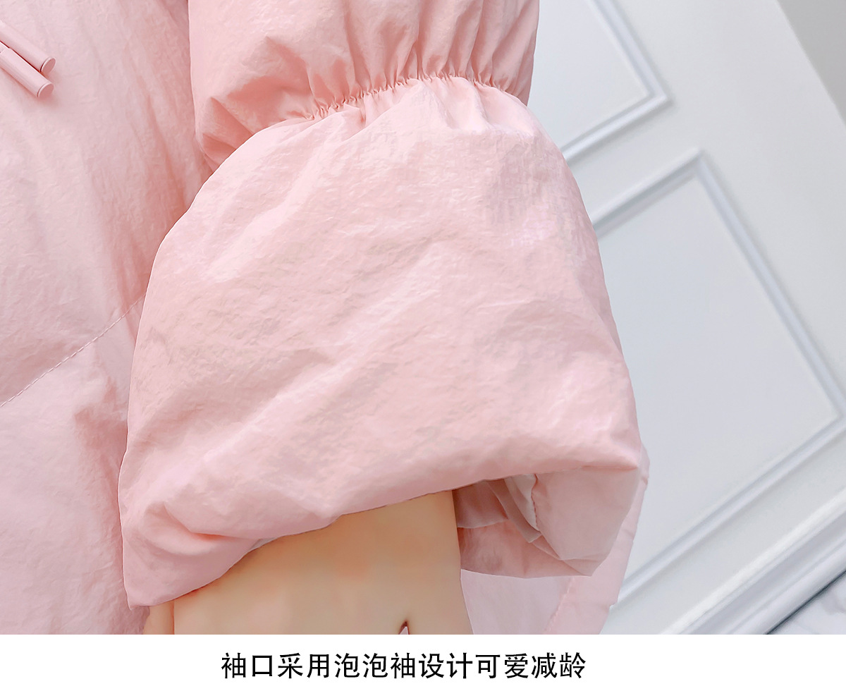 韩系仙女牛角扣羽绒服女洋气短款新款韩版宽松白鸭绒面包服外套潮详情8