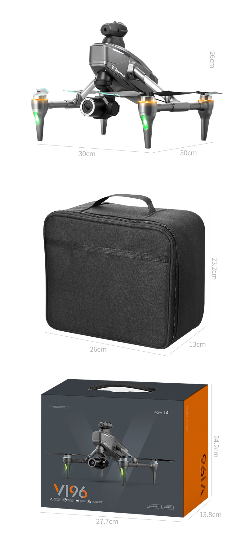V196跨境新品无刷8K合金无人机高清电调航拍飞行器遥控飞机drone详情21