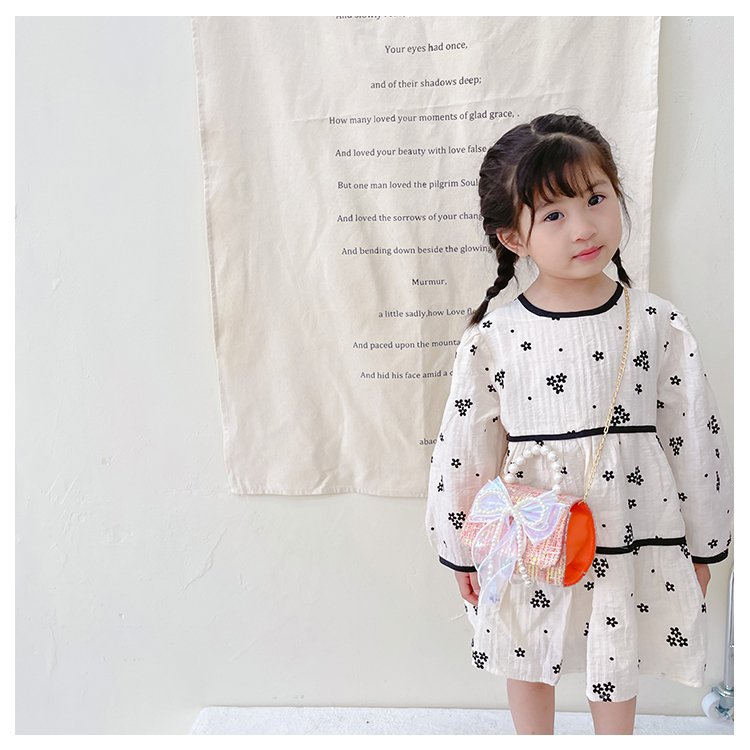 可爱女童斜挎包小香风时尚儿童手提斜背包包公主淑女珍珠包单肩包详情50