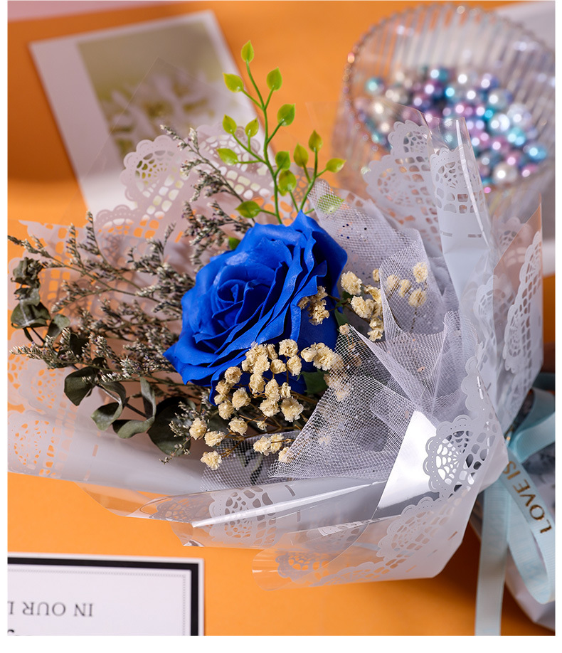 情人节礼物新款花束满天星玫瑰花束创意型花束礼物详情5