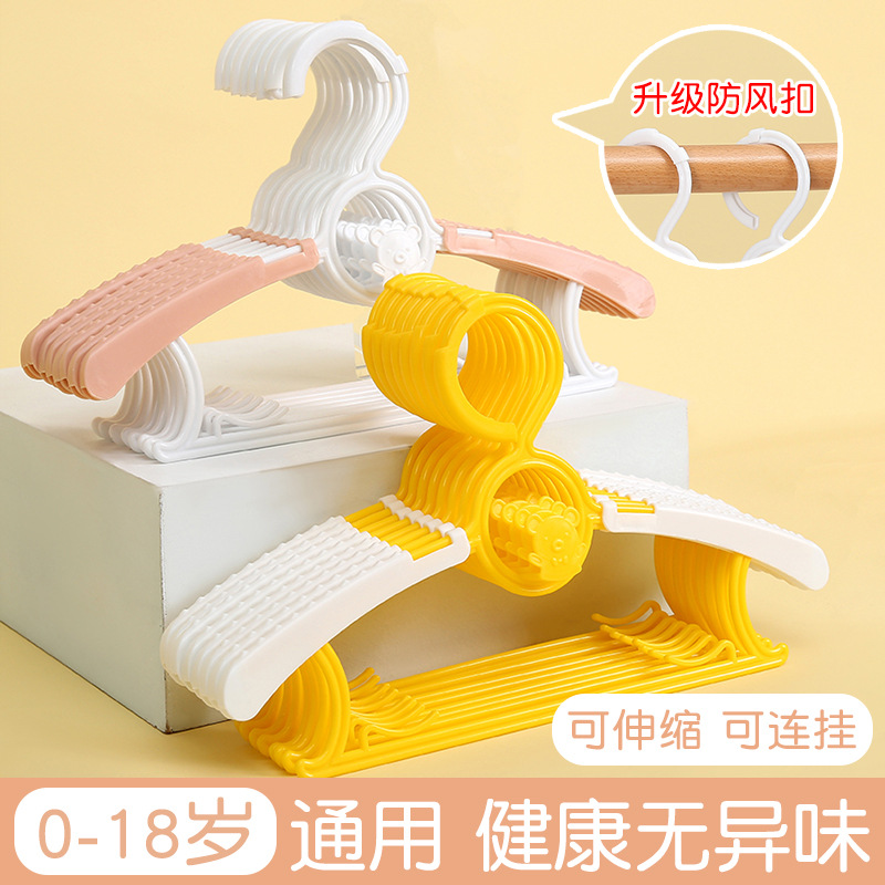 亚马逊跨境爆款多功能塑料儿童成人伸缩衣架家用叠挂晾衣服撑批发详情3