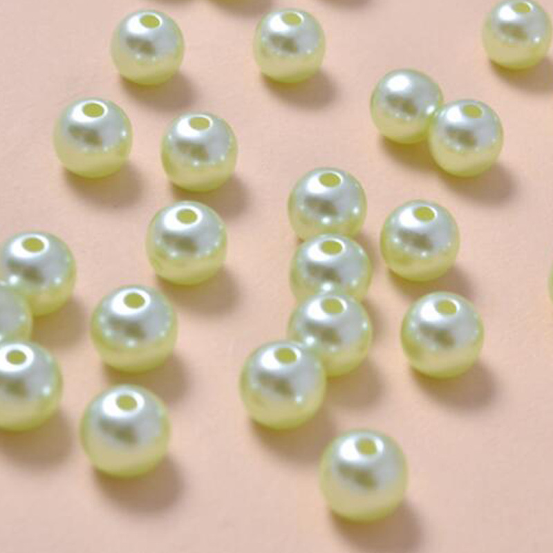 Through-hole pearl grass green jewelry accessories ABS imitation pearl perforated Yiwu manufacturer cut thread pearl string beads perforated round beads pic 28