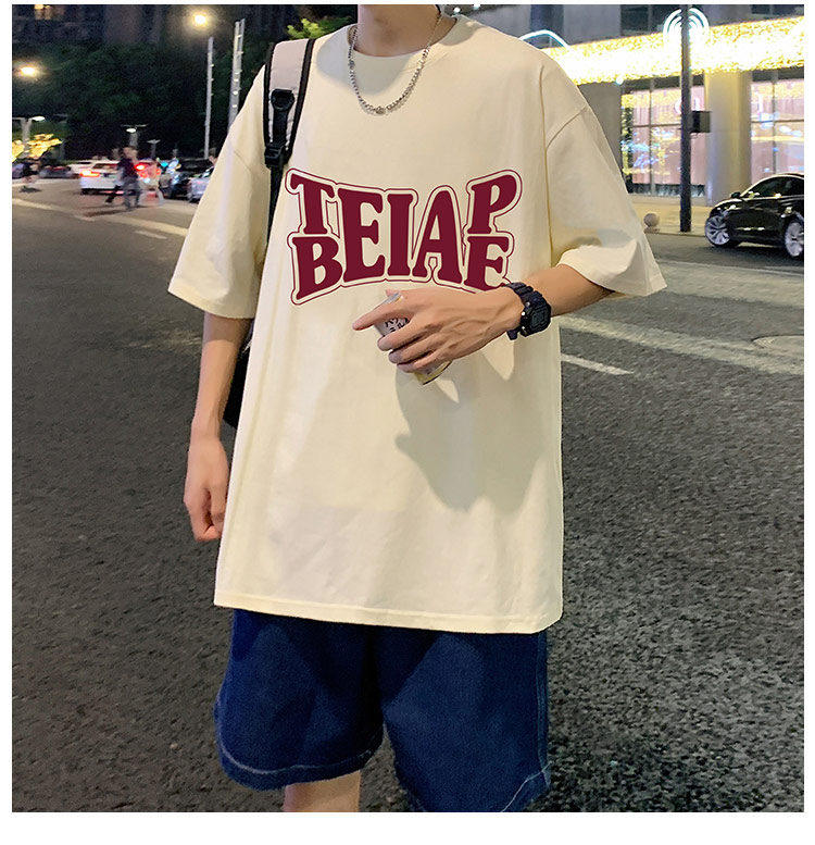 港风复古棉短袖T恤男ins潮牌夏季2024新款男装oversize宽松体恤详情20