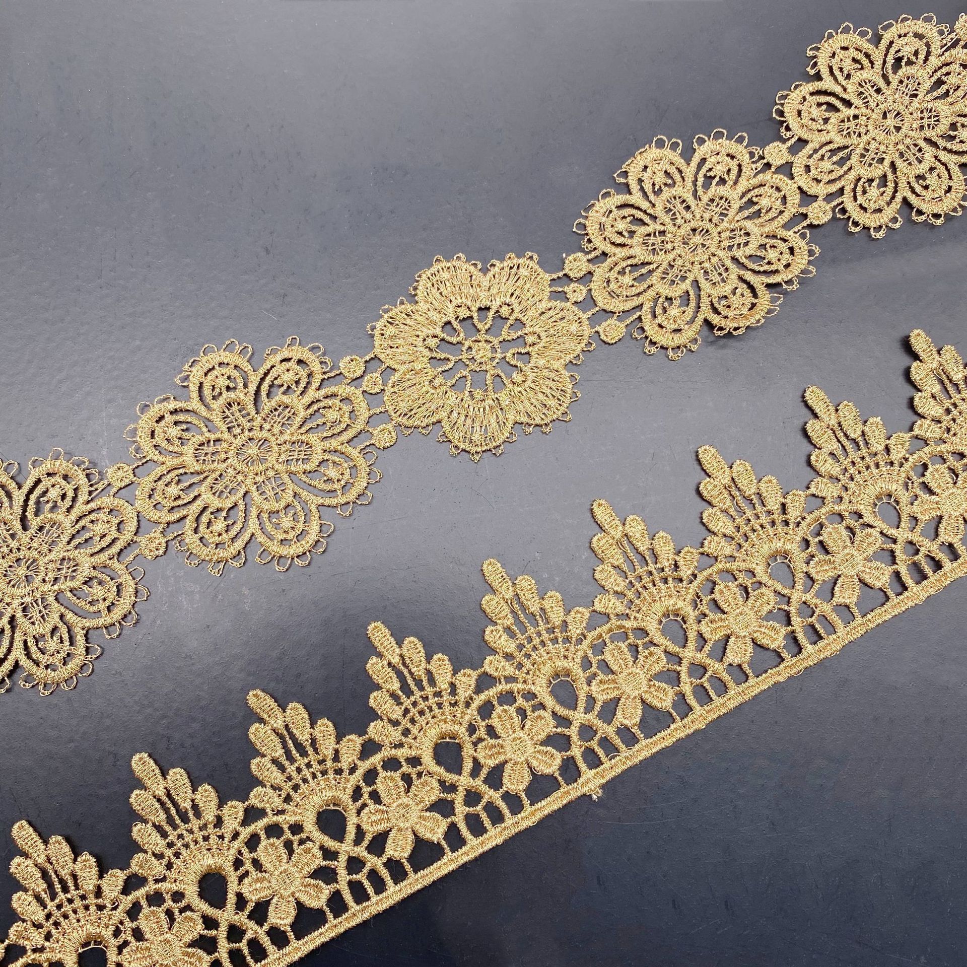 Water-soluble gold thread lace Lolita dress, classic rose gold skirt hem accessories, clothing accessories, lace lace pic 18