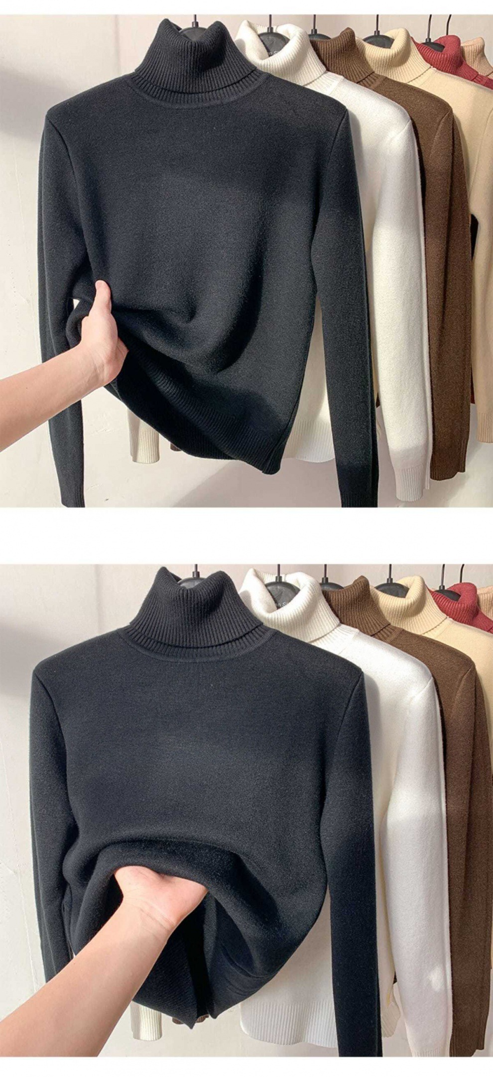 加绒加厚一体绒毛衣女冬厚水貂绒保暖上衣高领打底衫女秋冬内搭潮详情8