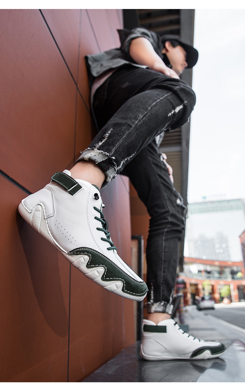 跨境独立站爆款女士马丁靴时尚拼色情侣鞋男女大码高帮休闲鞋短靴详情26