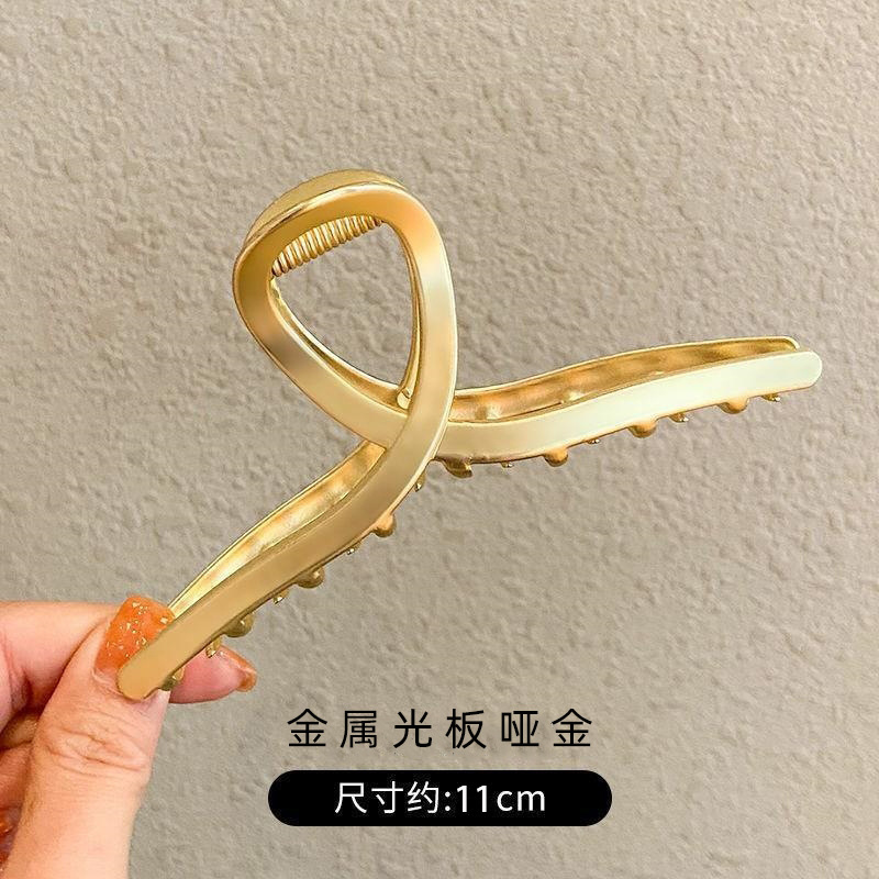 韩国新款珍珠蝴蝶盘发合金抓夹后脑勺大号鲨鱼发夹气质发夹头饰女详情22